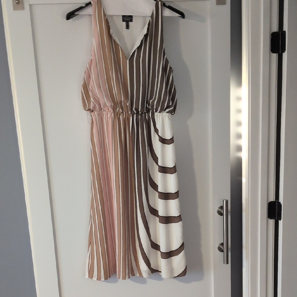 Adrianna Papell Multicolor Striped Midi Dress
